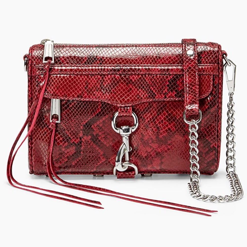 Rebecca Minkoff Red Snake Print Crossbody Bag